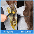 Professional Hair Cutting Cape with Geometric Grid Pattern, Longer Silicone Waterproof Cutting Mat,Neck Guide