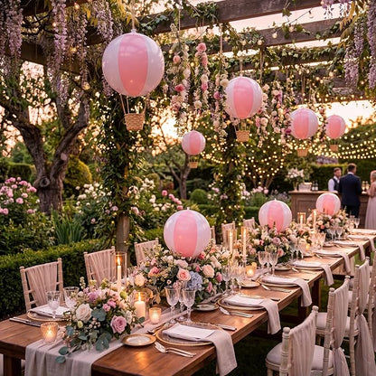 12 Sets Hanging Hot Air Balloon Decoration from Ceiling 12 Inch PVC Lanterns - Image 6