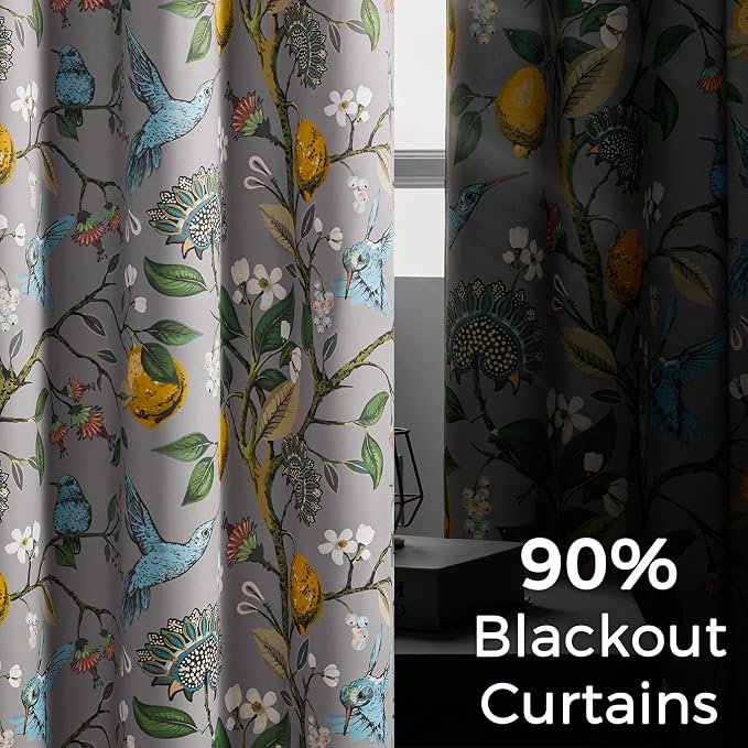 Topfinel Grey Curtains, Aesthetic Unique Rustic Thermal Insulated Noise - Image 4