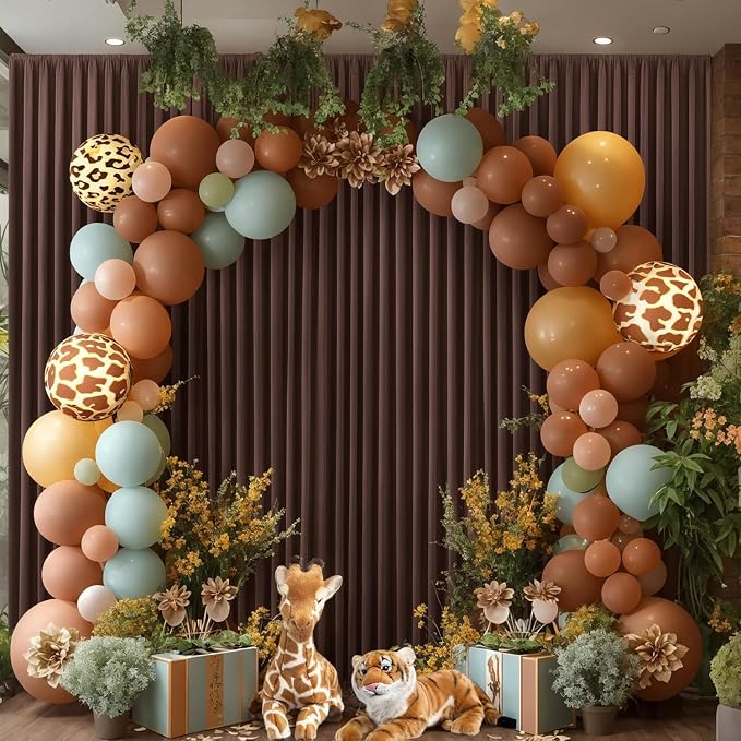30ft x 10ft Wrinkle Free Brown Backdrop Curtain - Image 4