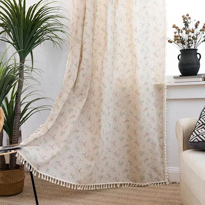 Sutuo Home Florals Boho Farmhouse Curtains, Semi-Blackout Drape Bohemian Window by SutuoHome
