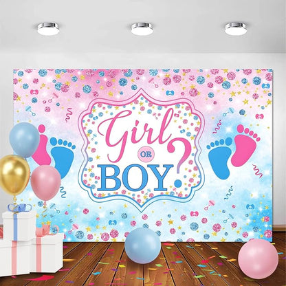Baby Gender Reveal Decorations, Boy or Girl Gender Reveal Backdrop Party - Image 5