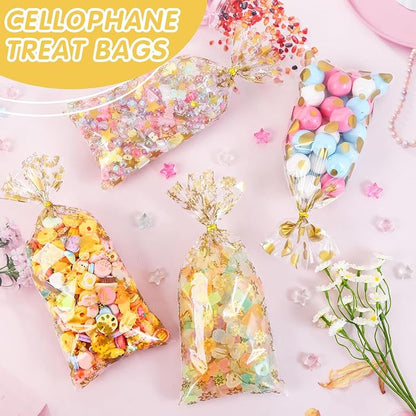 COQOFA 100 Pcs Mixed 5"X11" Gift Wrap Cellophane Treat Bag Party Favor bags - Image 5