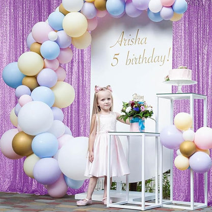 Sugargirl Lavender Purple Sequin Backdrop Curtain 6 Panels 2FTx8FT Glitter - Image 2