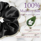 OLESILK Silk Scrunchies Oversized 100% Mulberry: Large for Women& Girls Long Thick Hair, Soft Smooth for No Damage Hair Care Sleeping