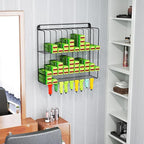 IKARE Hair Color Organizer Rack - Metal Tube Storage, Wall-Mounted Holder with Dye Paste Hanging Space for Salon, Beauty, Home