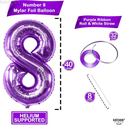 KatchOn Foil Purple 8 Balloon Number - Image 2