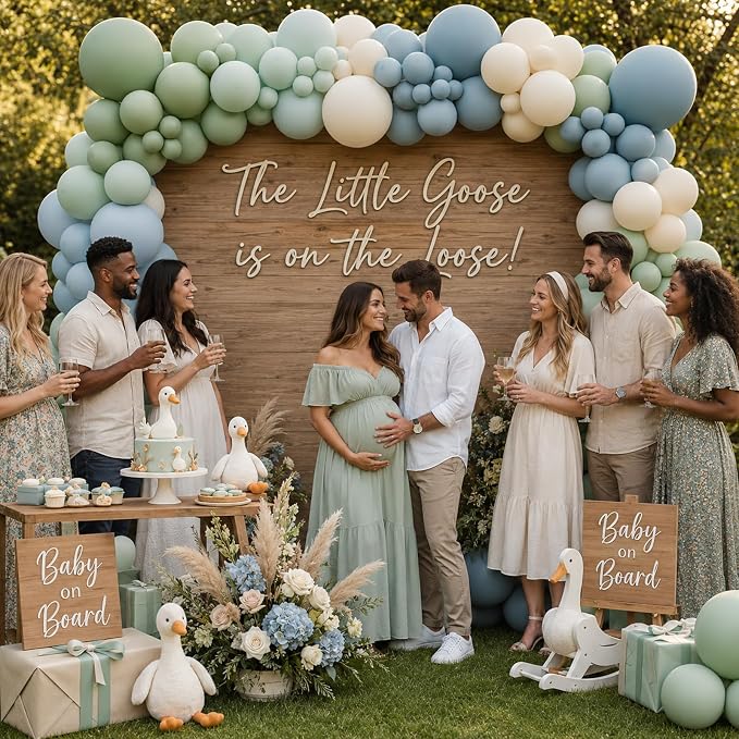 Dusty Blue Sage Green Balloon Garland Arch Kit - Image 5