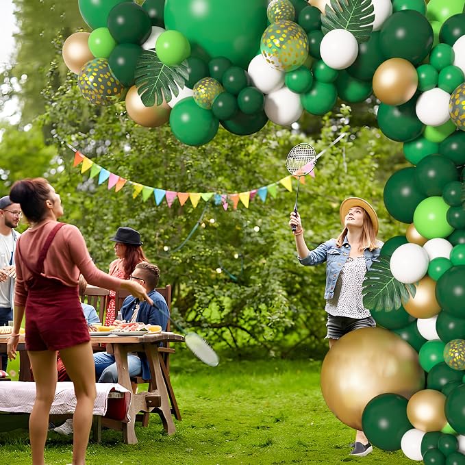 Amandir 163Pcs Jungle Party Balloons Garland Arch Kit | Gold Green Balloons - Image 6
