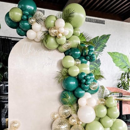 Dark Green and Gold Balloons Arch Kit - Image 6