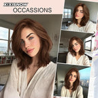2 Pcs Short Clip In Hair Extensions 8 Inch Heat Resistant Easy Hair Pieces Thick Synthetic Hair Extensions Clip in Adding Extra Volume Hairs Volumizer for Women With Thin & Fine Ginger Brown
