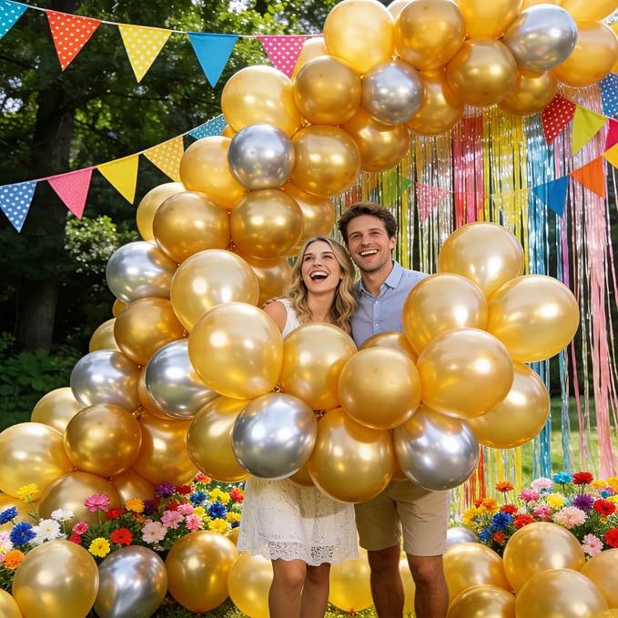 110pcs Gold Balloons, Metallic Gold Latex Balloons 12 inch, Globos Dorados - Image 8