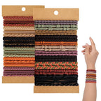 Boho Hair Ties 48pcs,Hair Accessories for Women, Hair Tie Bracelets,Ponytail Holders for Girls with Thick and Thin Hair,Soft Dual-Use No-Damage Ties,Mother's Day, Valentine's Day, Christmas gifts