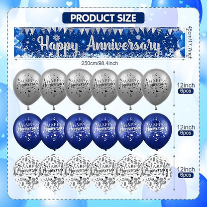 Blue Happy Anniversary Decorations - Image 3