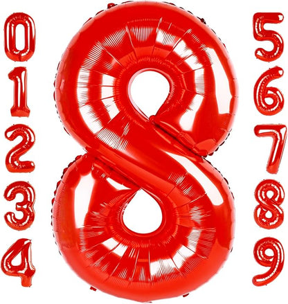 Number 8 Balloons 40 Inch Red Balloon by Mluchee