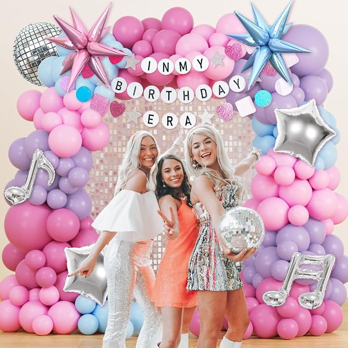 JOGAMS 184Pcs Silver Blue Pink and Purple Balloon Arch Kit - Image 8