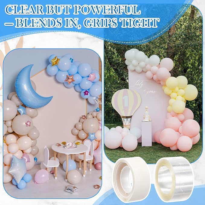 210 Pcs Balloon Arch Kit, 16 Clear 3.5 Inch Clips, 100 Clear 260 Balloons | - Image 4