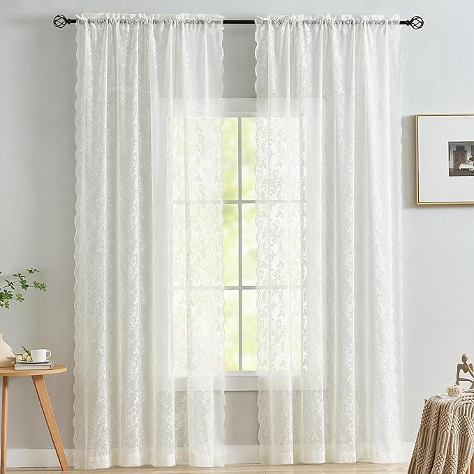 FINECITY Short Lace Curtains 54 Inch Length - Image 8
