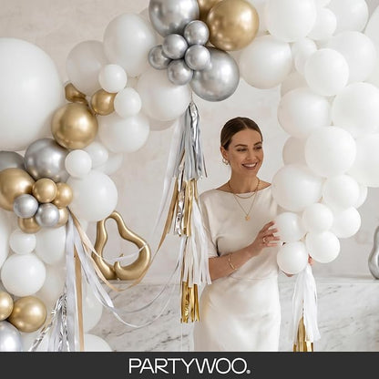 PartyWoo White Balloons 100pcs Different Sizes of 36 18 12 10 5 Inch | 36 18 12 - Image 10