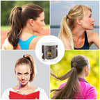 50Pcs Brown Hair Ties for Women Girls,Cotton Seamless Hair Ties, Soft Ponytail Holders,No Crease No Damage Elastics Hair Bands with Box for Thick Heavy and Curly Hair (Brown)