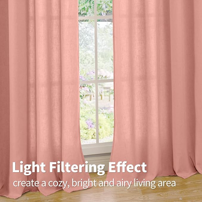 YoungsTex Dusty Rose Linen Curtains - Image 5