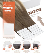 Sunny Hair Tape in Hair Extensions Human Hair, Human Hair Tape in Extensions Light Brown Balayage Blonde Hair Extensions Real Human Hair Tape in 16Inch 50g