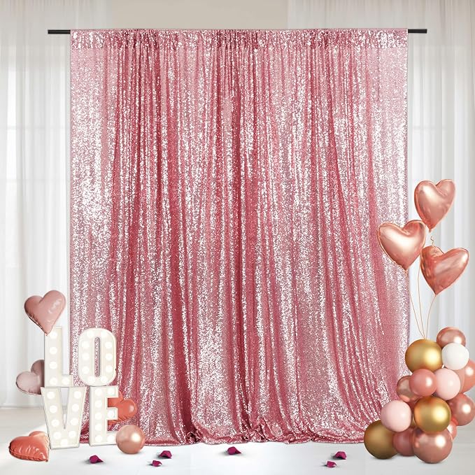 Eternal Beauty Fuchsia Pink 3mm Sequin Backdrop 20x10 Ft - Image 3