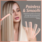 Mars Wellness 4 Piece Professional Comb Set Peach Pastel - USA MADE - Fine Pro Tail, Dresser Hair Comb Styling Comb - Premium Grade for Men and Women - Parting Teasing and Styling - Peach Pastel