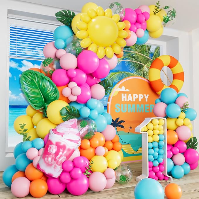 DBKL Tropical Balloon Arch Garland Kit, Luau Hawaiian Party Decorations by DBKL