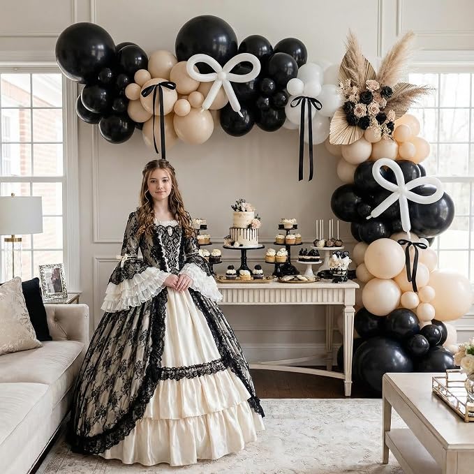 Black and White Balloon Garland Arch Kit 114pcs, Bow Balloon Garland Kit 5 10 - Image 7