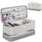 Travel Carrying Case Compatible with Shark Flexstyle/FlexFusion/Hair Dryer,Double-Layer Hair Hot Tools Storage Bag Fits for Dyson Airwrap Styler/Supersonic Hair Dryer and Attachments,Grey-Bag Only