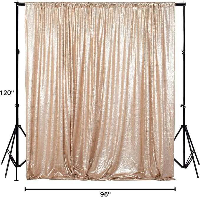 ShinyBeauty Sequence Backdrop Champagne 8FTx10FT Sequin Photo Backdrop - Image 7