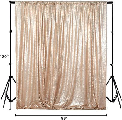 ShinyBeauty Sequence Backdrop Champagne 8FTx10FT Sequin Photo Backdrop - Image 7