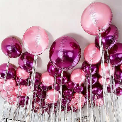 12Pcs Hot Pink and Pink Round Balloons Foil, Big Hot Pink Metallic Balloons - Image 8