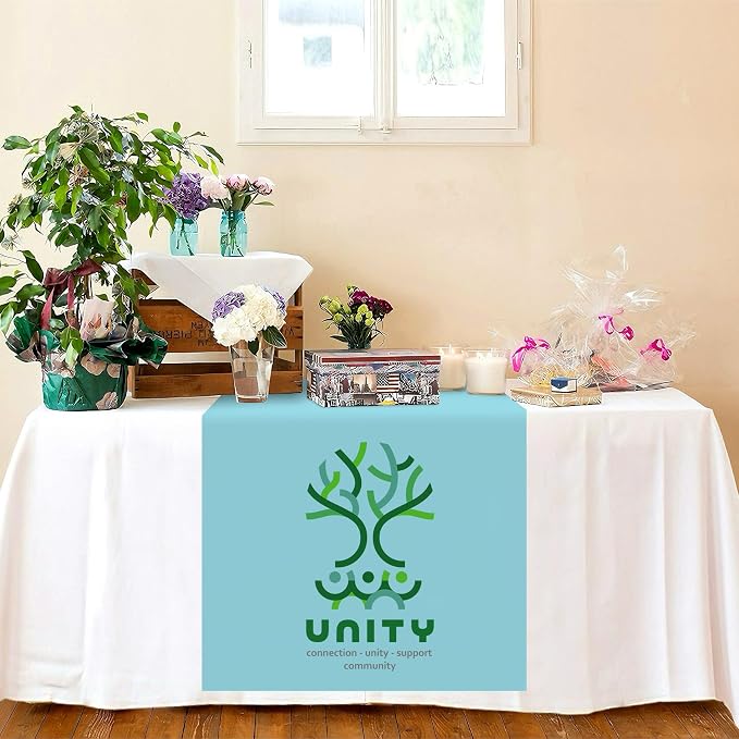 Custom Table Runner with Business Logo 36 in x 72 in, Customzied Banner and - Image 5