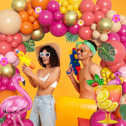 178Pcs Tropical Balloons Arch Garland Kit Luau Party Decorations | Aloha - Image 2
