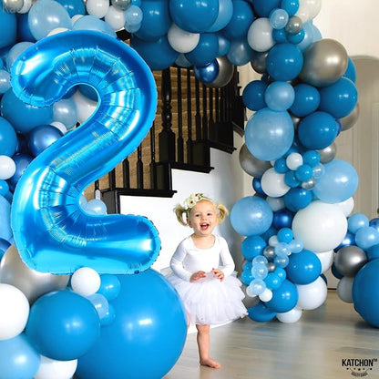 KatchOn, Number 2 Balloon, 40 Inch Blue Foil Number Balloon - Image 5