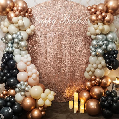 Black Rose Gold Balloons, Metallic Pearl Matte Confetti Balloon - Image 4