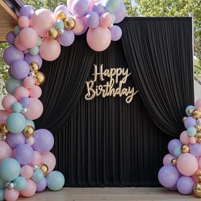 50×14ft Wrinkle Free Black Backdrop Curtain - Image 3