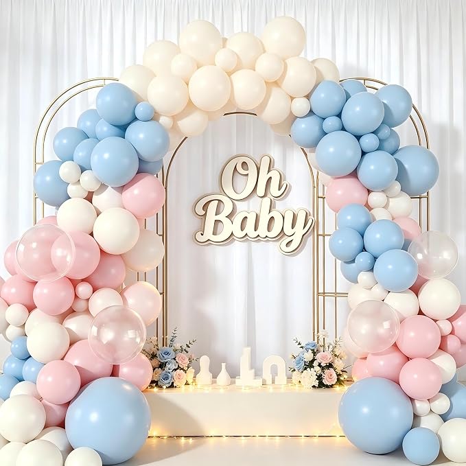 Pink and Blue Balloons Garland Arch Kit - Image 4