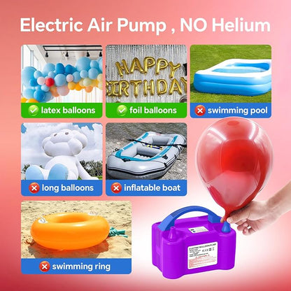 Electric Balloon Pump, 110V 600W Portable Dual Nozzles Balloon Pump, Air Pump - Image 3