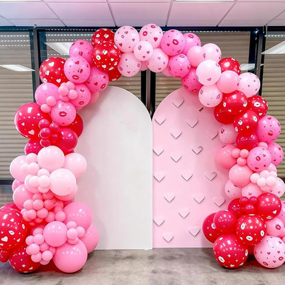 Red Pink Printed Balloons, Light Pink and Red Lip Kiss Cherry Printing Balloons - Image 3