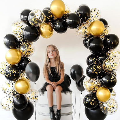 Black and Gold Balloons 55 Pcs 12 Inch Metallic Gold Balloons Black Balloon - Image 4