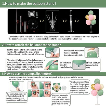 4 Sets Sage Green Pink Gold Balloons Stand - Image 5