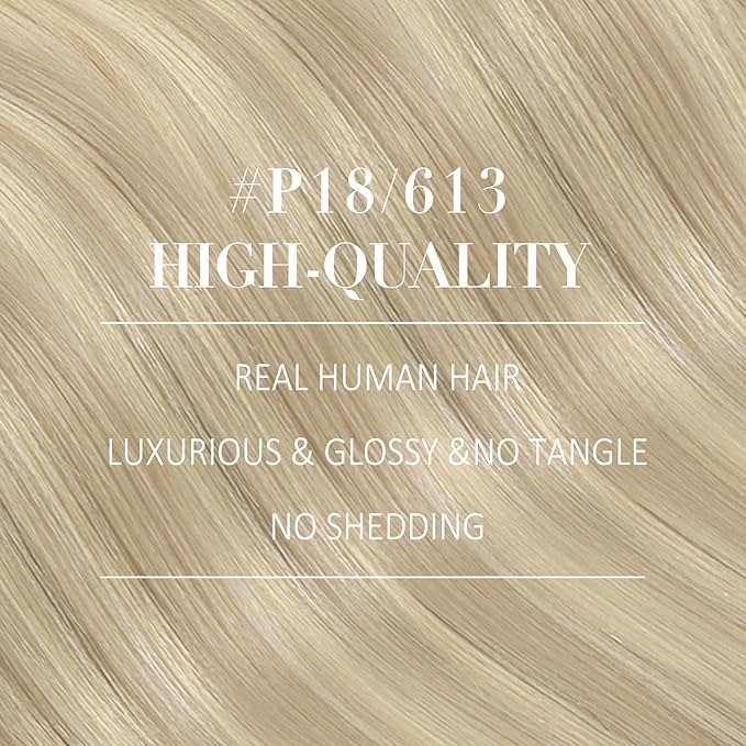YoungSee Blonde Hair Extensions Clip ins Ash Blonde Human Hair Clip in Extensions Highlights Bleach Blond Clip in Hair Extensions Real Human Hair for Full Head 20 inch 100G 7Pcs