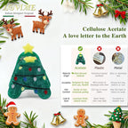 XMAS Original Italian Designed Small Hair Clips for Women, Strong Grip Acetate Hair Claw for Girls, Cute Christmas Tree, Reindeer Hair Accessories With Gift Box