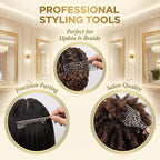 Wide Tooth Comb, Rat Tail Comb & Afro Pick Set, 3 Pcs Leopard Print Detangling Hair Combs for Curly Hair Wet Hair & Styling Professional Parting & Volumizing Tools for Women & Men