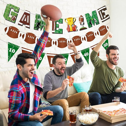 Game Time Football Banners Rugby Party Banner Sign Garlands Triangle Flags - Image 6