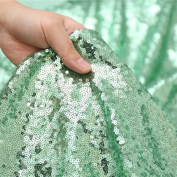 Eternal Beauty Mint Green 3mm Sequin Backdrop 10x10 Ft - Image 6