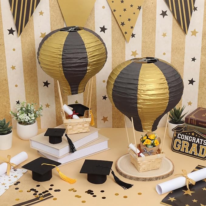 Meooeck 8 Sets Hot Air Balloon Tables Centerpieces, 11.8'' Paper Lantern Party - Image 2